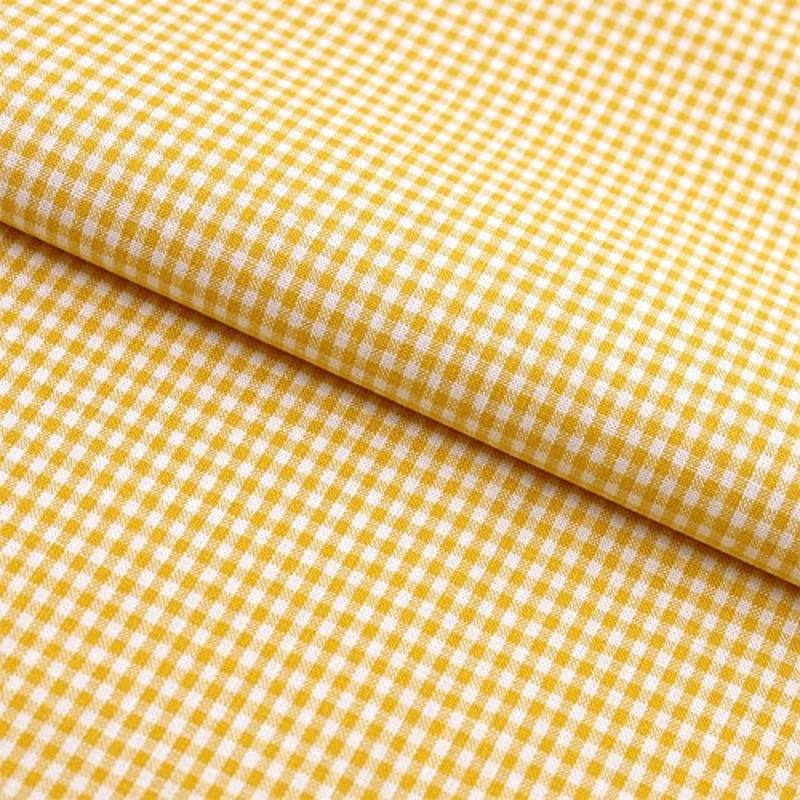 Stoff Meterware Karo 2x2 mm Baumwolle - Baumwollstoff, Züchen, Gingham, Bauernkaro, Kariert, Karomuster, Landhaus (Gelb)