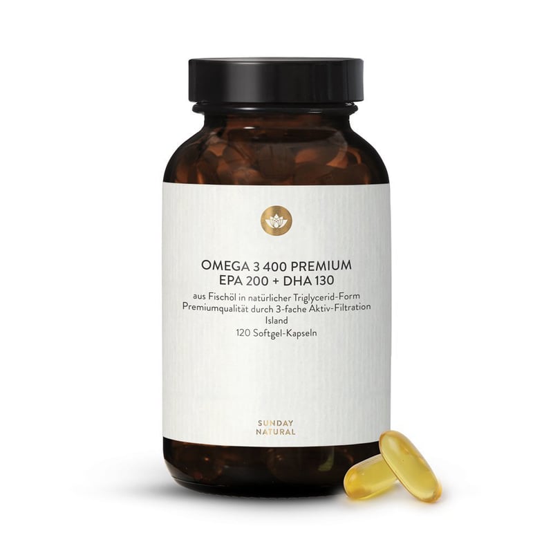 Sunday Natural Products Omega 3 400 Premium Softgel-Kapseln