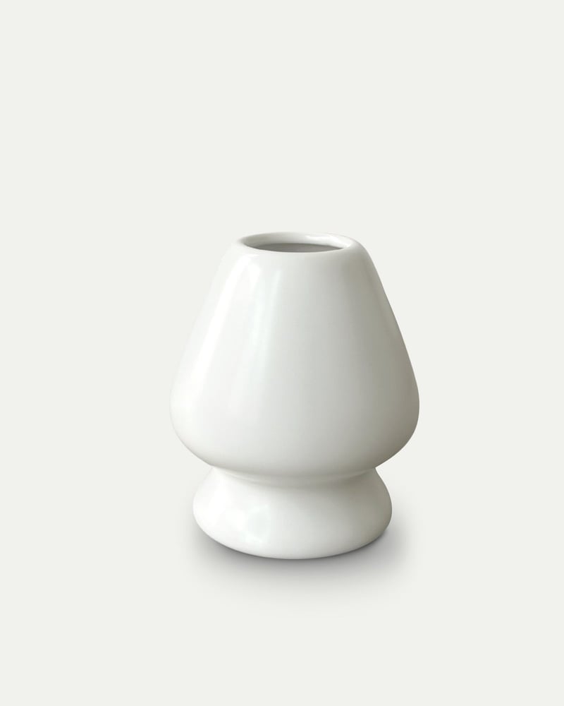 Matcha Besen Halter Chasen Yasume aus Keramik – Pearly White