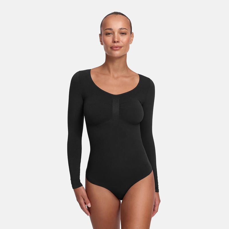 cfab Bodysuit Sculpting Shapewear Longsleeve mit String Teal Mint / S