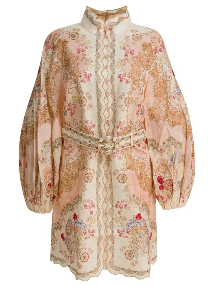 Zimmermann - Chemisier Dress With Puff Sleeves - Größe 2 - beige