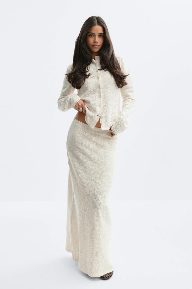 Gina Tricot Lace maxi skirt - Weiß