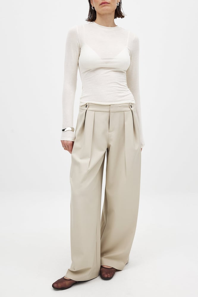 Mid Waist Suit Pants