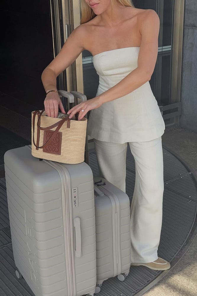 NA-KD Hose mit mittlerer Taille aus Leinenmischung Beige