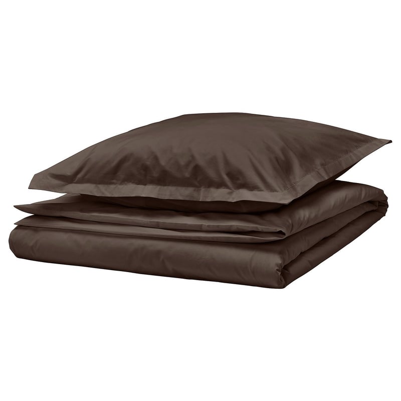 Ikea HAMPFLOCKEL Bettwäsche-Set, 2-teilig - braun 155x220/80x80 cm