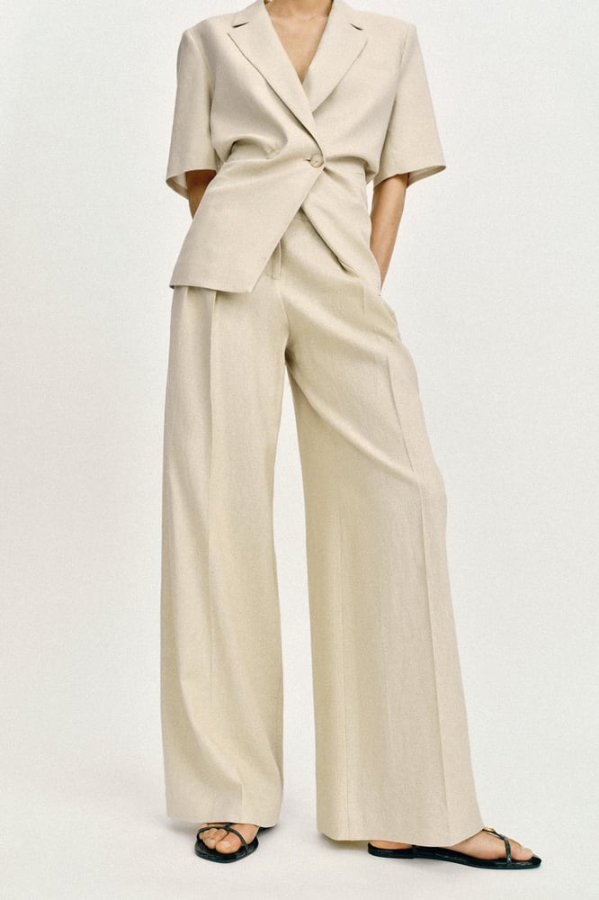 Zara - weite Hose mit Leinen 