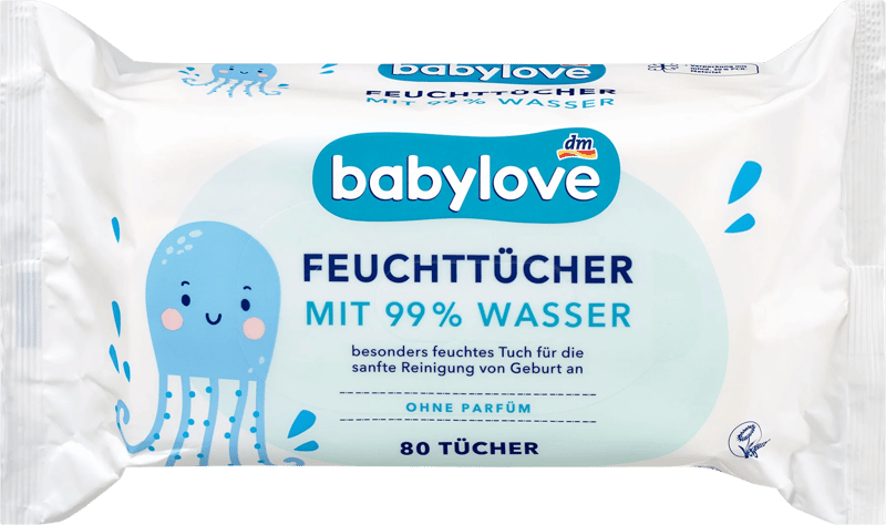 babylove Feuchttücher mit 99 % Wasser, 80 St