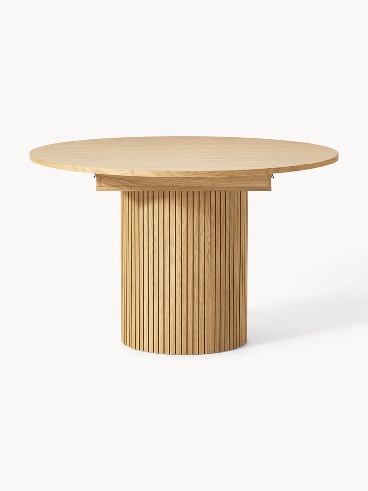Westwing Ausziehbarer Esstisch Filo mit Rillenstruktur, 120 - 160 x 75 cm