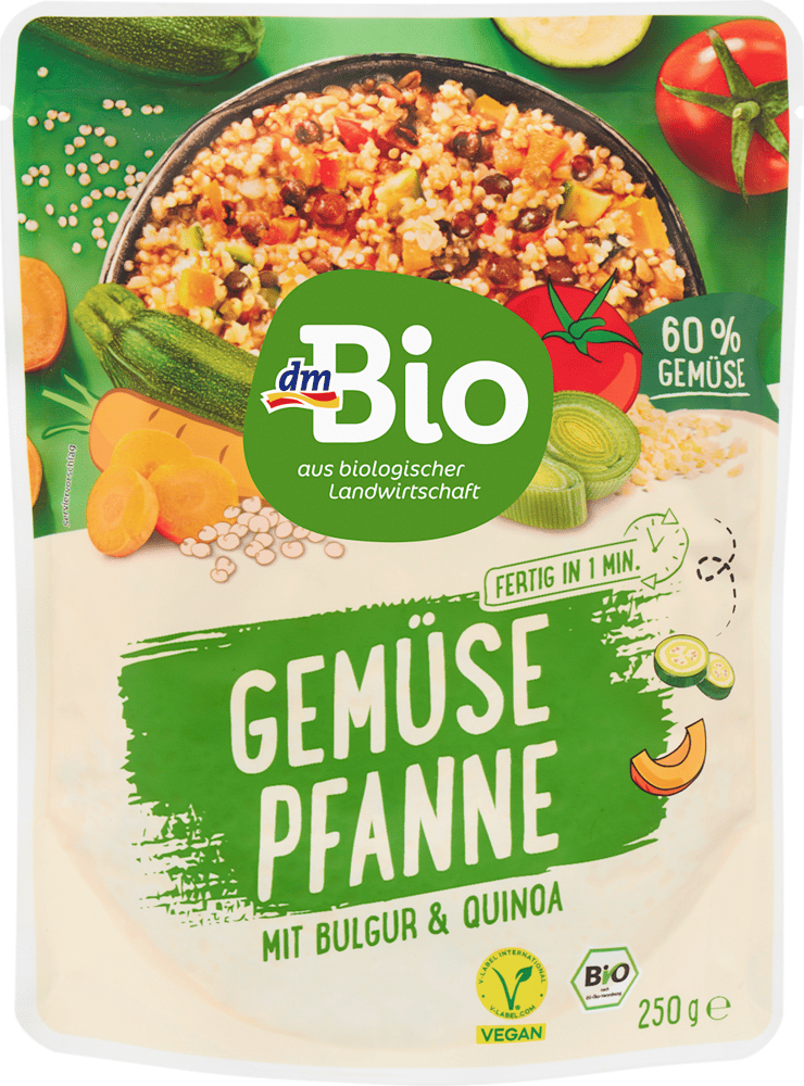 Fertiggericht, Gemüsepfanne mit Bulgur & Quinoa, 250 g