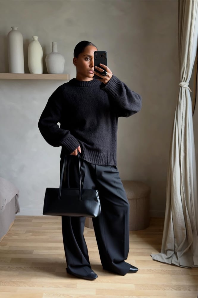 Strickpullover aus Wollmischung mit Rundhalsausschnitt