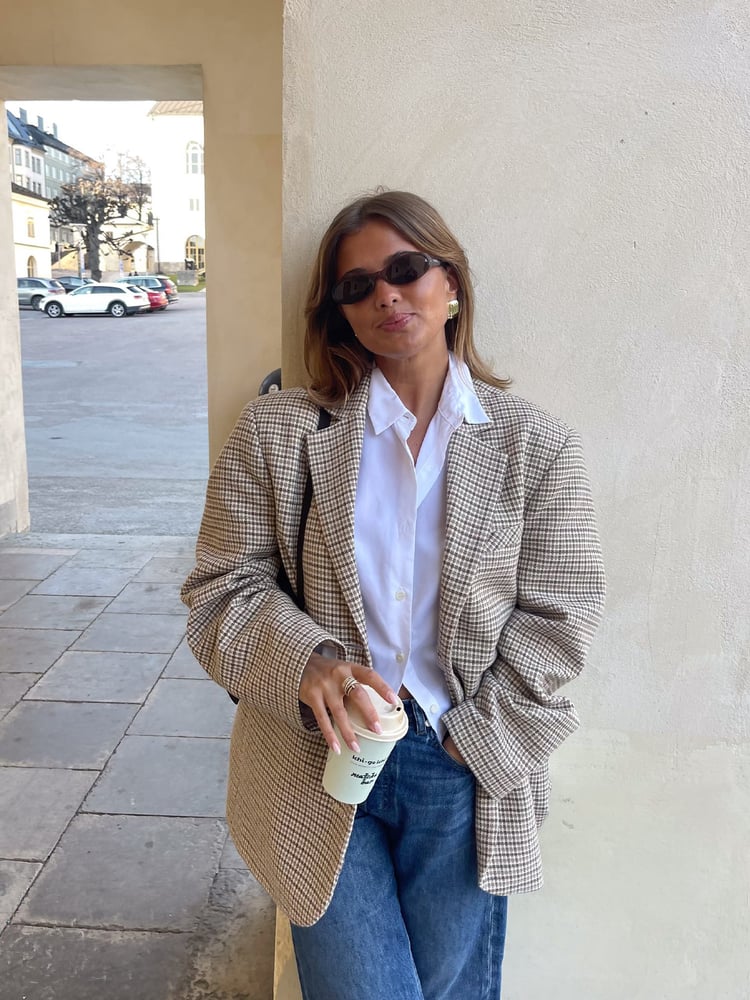 Weekend Blazer Checked Oat - Checked oat Weekend Blazer Checked Oat