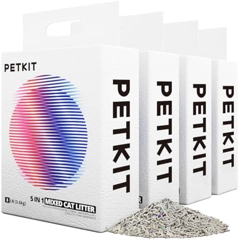 PETKIT 5 in 1 Gemischtes Katzenstreu, Spülbar, Geruchsfrei, Aktivkohle