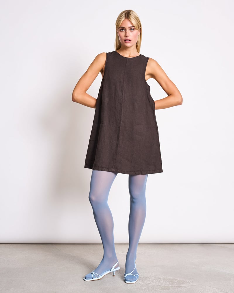 Linen Mini Dress Salvia Mud