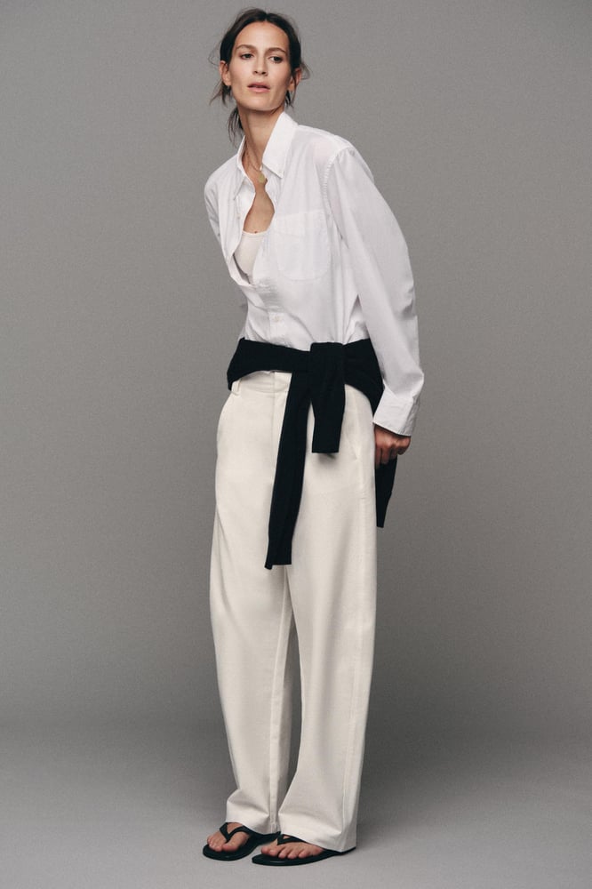 ZARA BARREL-HOSE - Cremefarben