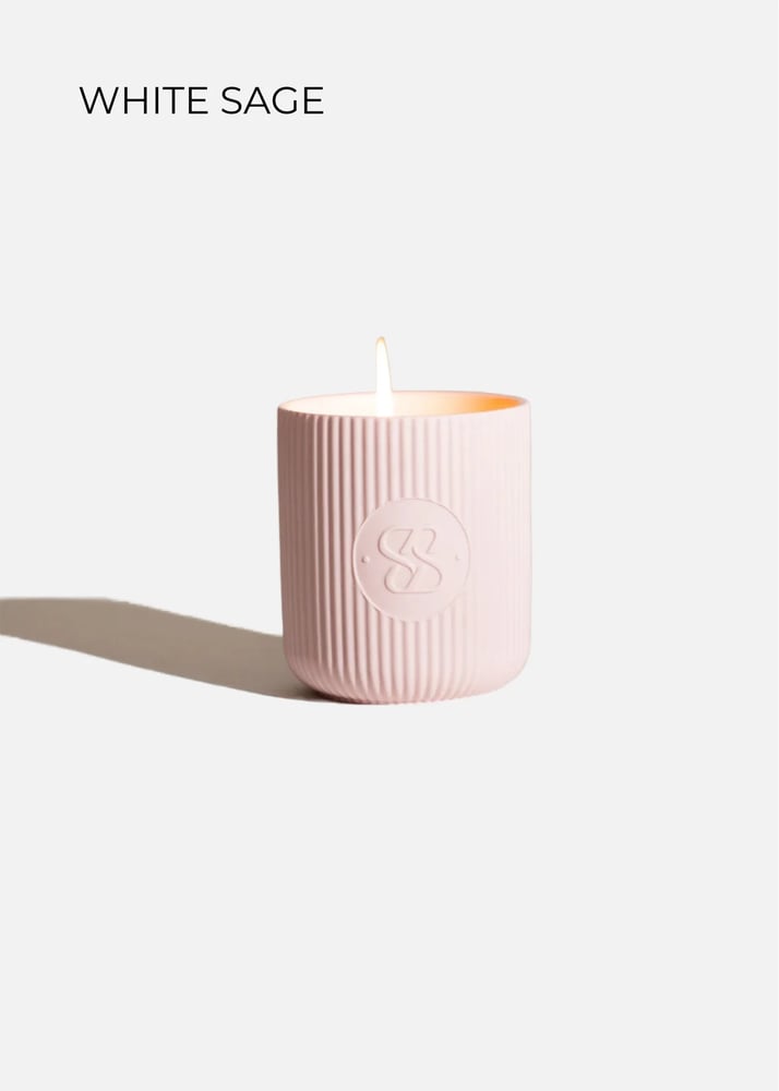senzou SCENTED CERAMIC CANDLE | PINK | WHITE SAGE