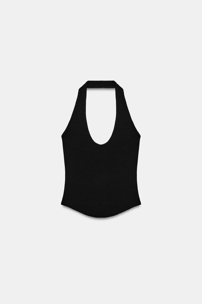 ZARA NECKHOLDER-TOP MIT ABGERUNDETEM SAUM