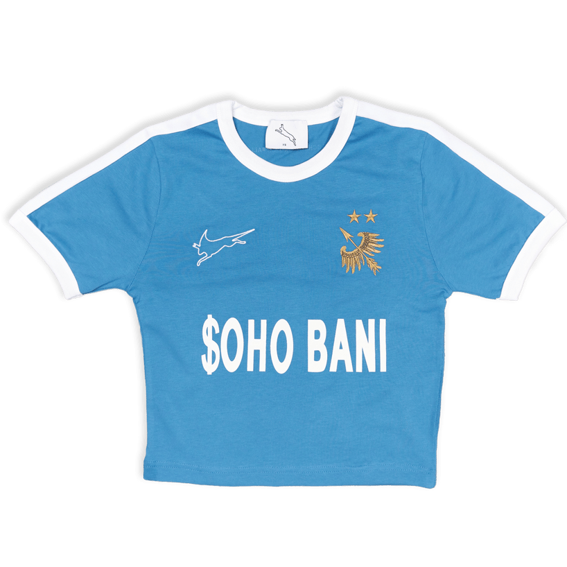Women Blue Cropped Shirt