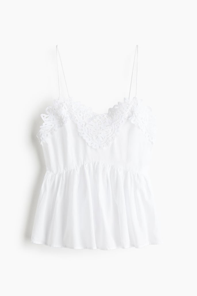 H&M Trägertop mit Spitze - Weiß - Ladies
