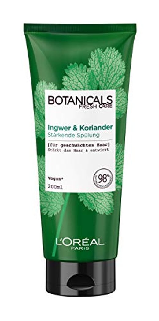 Botanicals Stärkender und entwirrender Conditioner ohne Silikone, Sulfate und Parabene, Für geschwächtes Haar, Vegane Naturkosmetik, Ingwer & Koriander Spülung, 1 x 200 ml