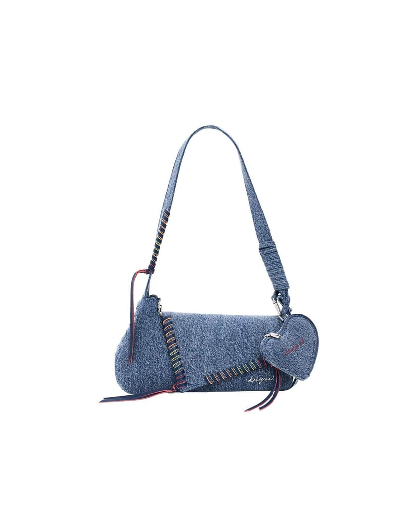 Desigual – Bestickte Jeanstasche in Blau