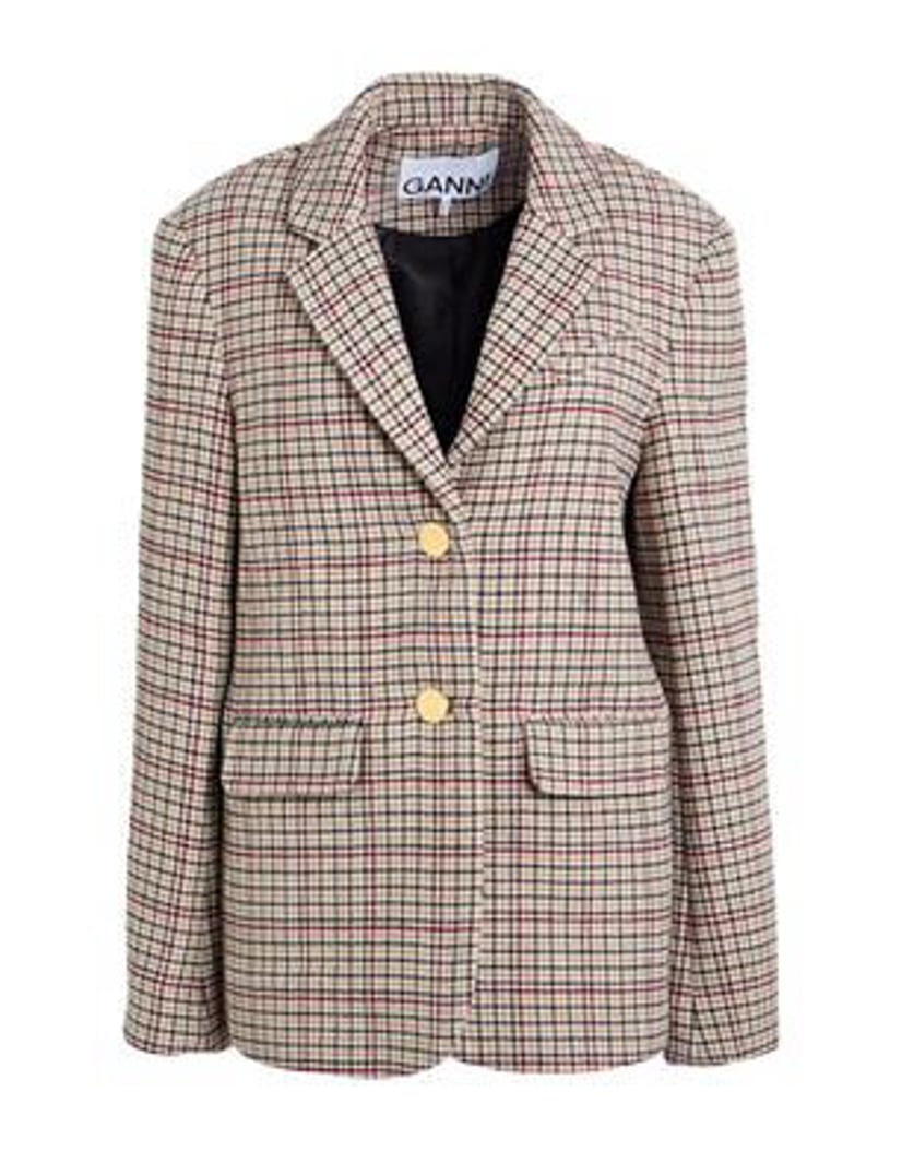 GANNI Einreihiger Blazer, Flanell