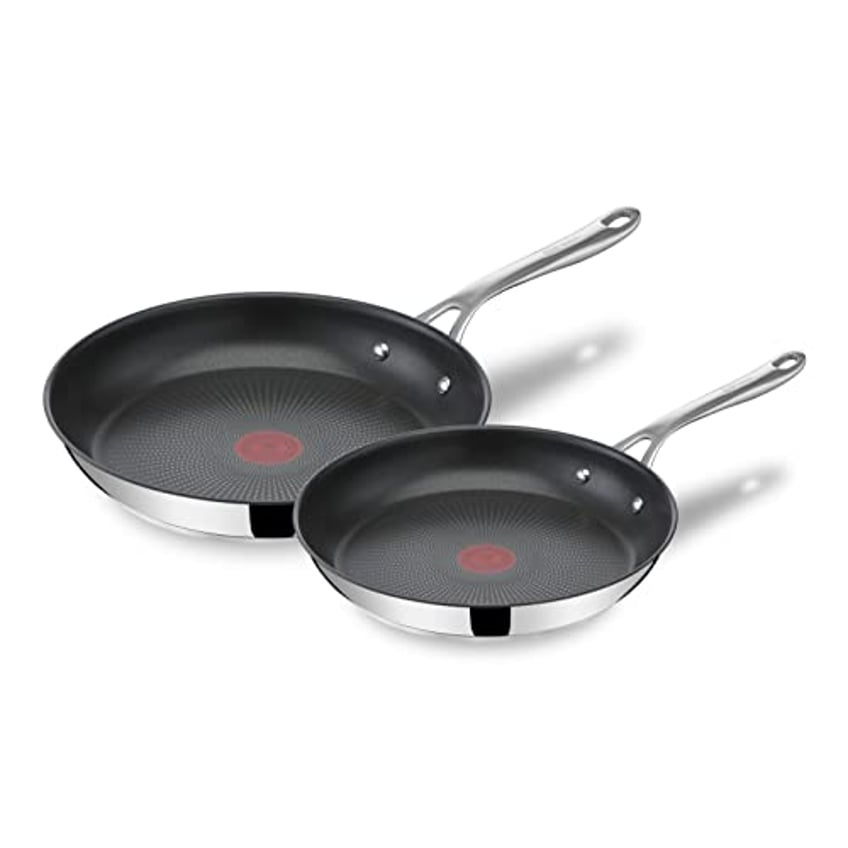 Tefal Jamie Oliver Cook's Direct On Pfannenset 24/28 cm, Bratpfanne Induktion, Antihaft, backofenfest, für alle Herdarten geeignet, genieteter Griff, E304S244
