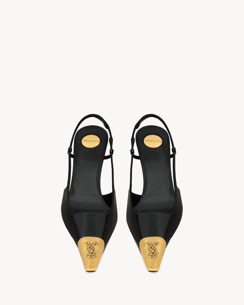 Yves Saint Laurent JEANNE Slingback-Pumps aus Glattleder