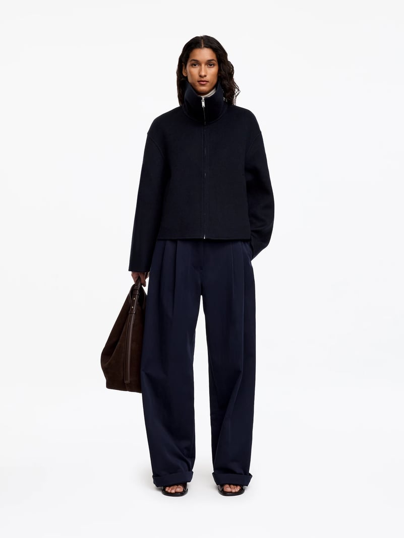 ARKET Doubleface-Jacke aus Wollmischung Navy