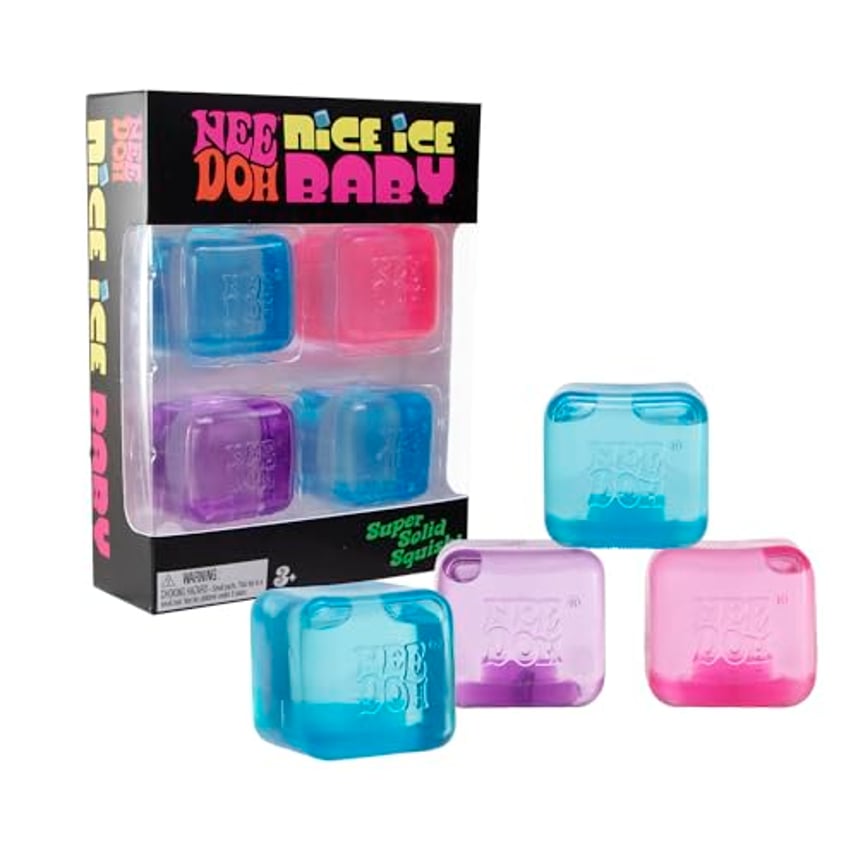 Schylling NeeDoh Nice Ice Baby 4er-Pack – Sensorisches Klemmspielzeug – 3,8 cm im Durchmesser – die Farben können variieren