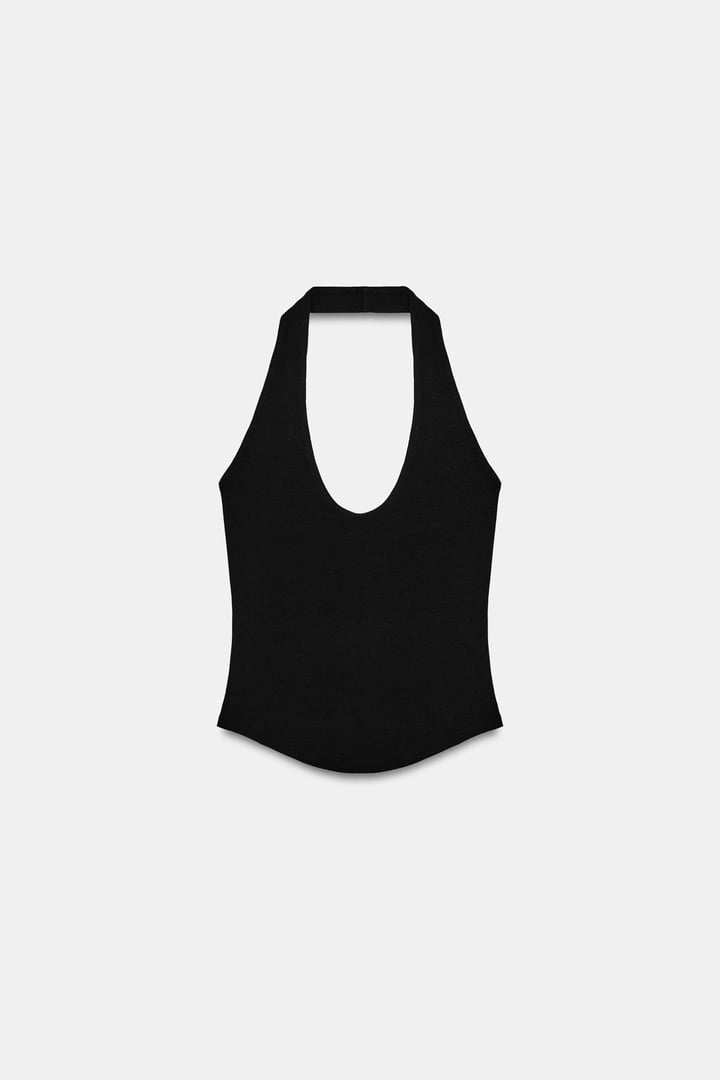 ZARA NECKHOLDER-TOP MIT ABGERUNDETEM SAUM