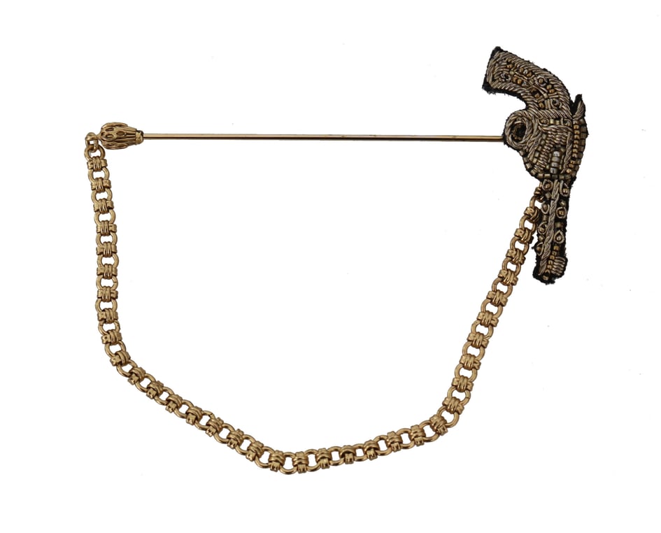 Dolce & Gabbana Reversnadel Gold Messing Kupfer Revolver Brosche by Dolce&Gabbana