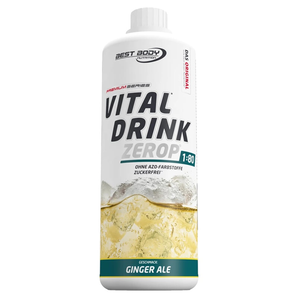 Best Body Nutrition Vitalgetränk Zero - Ginger Ale - 1000 ml Flasche