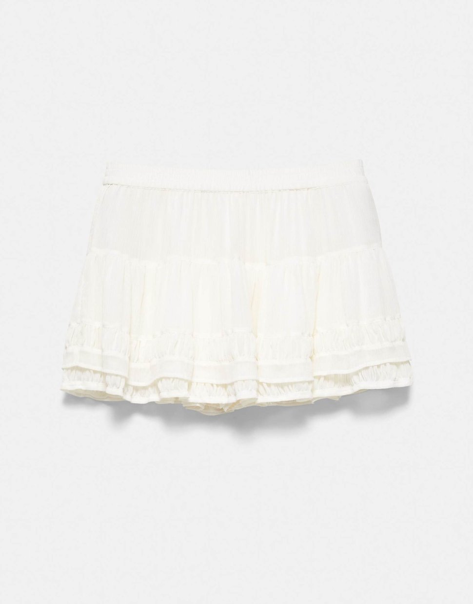 Pull&Bear Minirock mit Rüschen in Eisblau
